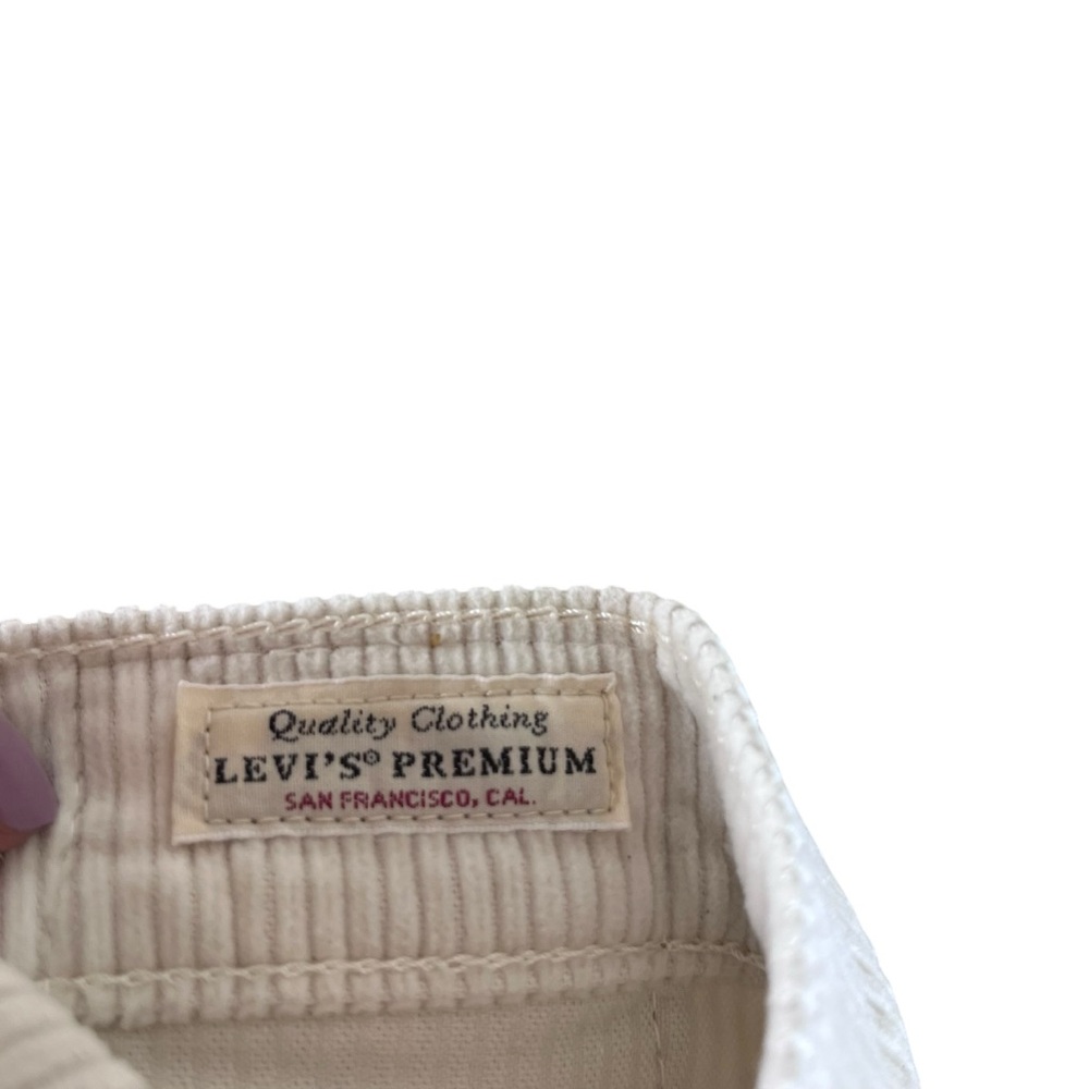 Levi's | Premium Ribcage Straight Ankle Corduroy Pants Cream Beige Boho Prep 31 - Picture 8 of 11